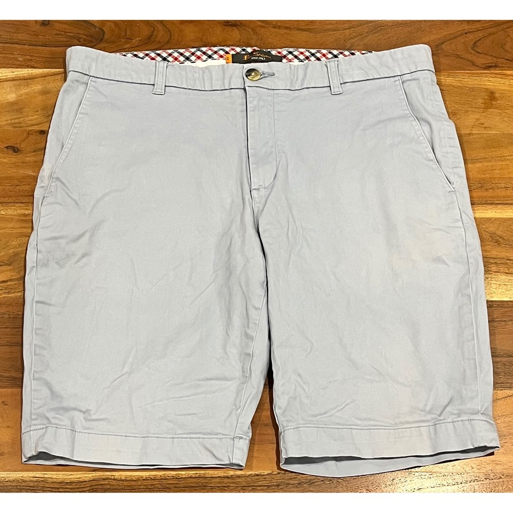 Ben Sherman Mens Chino Shorts Light Blue Cotton Stretch Size 34 RN 151451